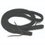 Black Professionals Choice Quiet Control Single Rein featuring a thick braided texture for superior grip and a soft feel. This high-quality western roping rein includes premium dark leather water loops with secure lace ties for easy attachment to any horse bit. Durable equestrian gear designed for precise communication and comfort during trail riding or training. A must-have piece of horse tack for western riders seeking a steady, quiet connection.