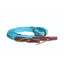 Professional's Choice Quiet Control Single Rein in vibrant turquoise. This high-quality western horse rein features a soft, braided rope construction for a comfortable grip and dark brown leather water loops with tie strings for secure bit attachment. Perfect for barrel racing, trail riding, or training, it offers superior feel and precise communication. Durable and stylish horse tack designed to enhance your riding performance and add a pop of color to your bridle.