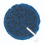 Professionals Choice Sponge On A Rope in a deep blue color. This round, highly absorbent horse grooming sponge features a porous texture for effective cleaning and a sturdy white twisted rope for easy hanging and drying in the wash rack. Ideal for equine bathing and stable maintenance.