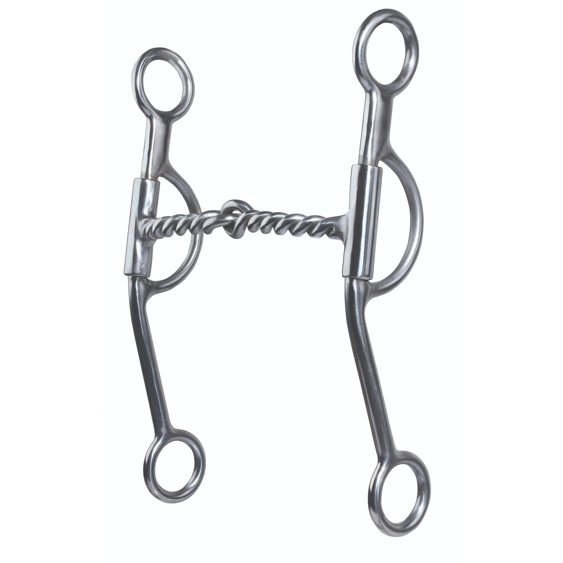 Pros Choice Loomis western horse bit featuring an 8.5-inch silver shank and a twisted wire mouthpiece. This professional-grade equestrian tack uses a classic curb bit design for enhanced communication and control. Crafted with a high-shine finish, it’s an essential piece of horse riding equipment for training and western performance. Durable and stylish silver horse bit for the discerning equestrian.