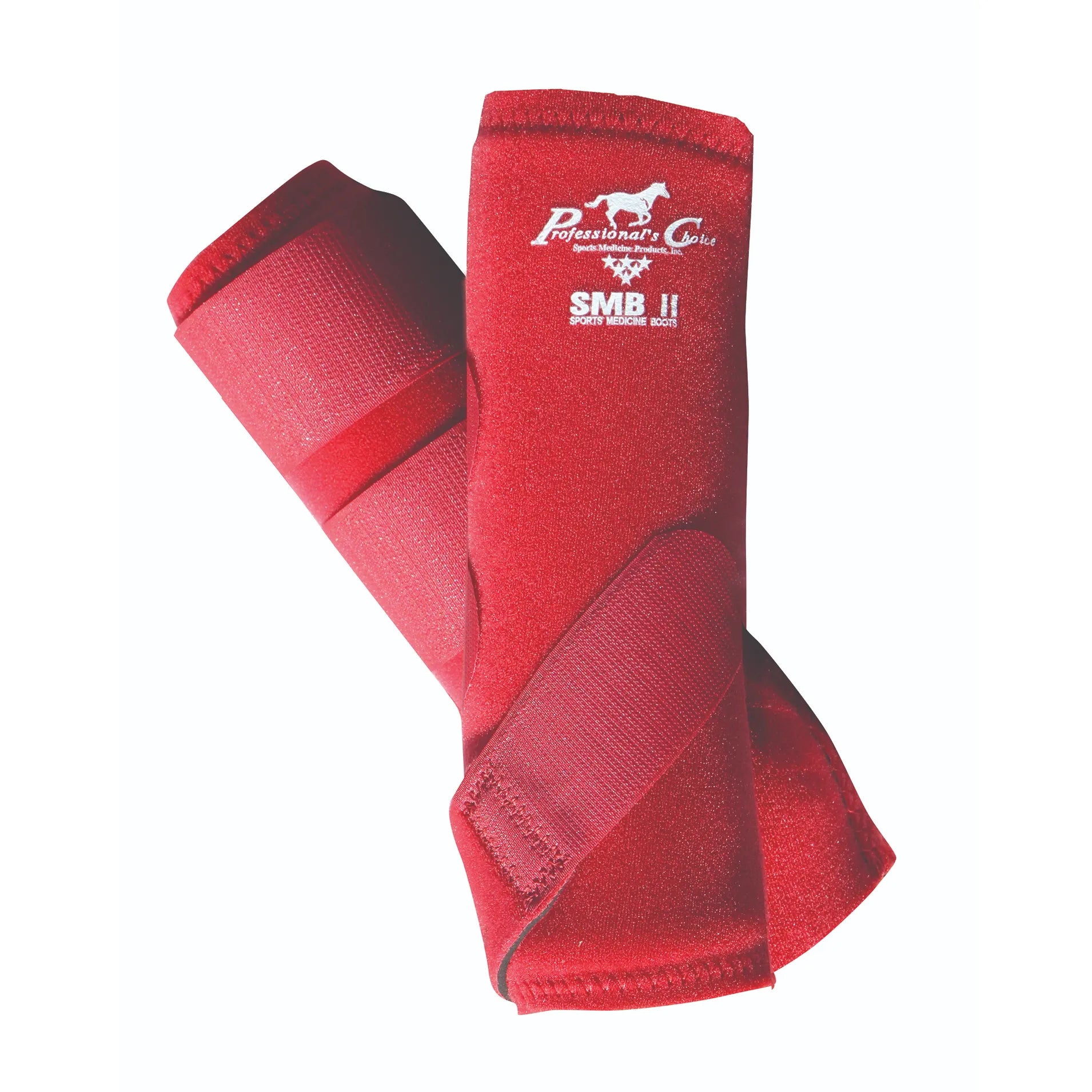 Professional’s Choice SMB II Sports Medicine Boots in vibrant red, designed for elite horse leg protection and fetlock support. These high-quality equine boots feature durable neoprene material and secure Velcro straps to absorb impact and prevent injuries during performance or training. Perfect for barrel racing, jumping, or everyday riding, these red horse boots offer the ultimate combination of comfort and durability for your horse.