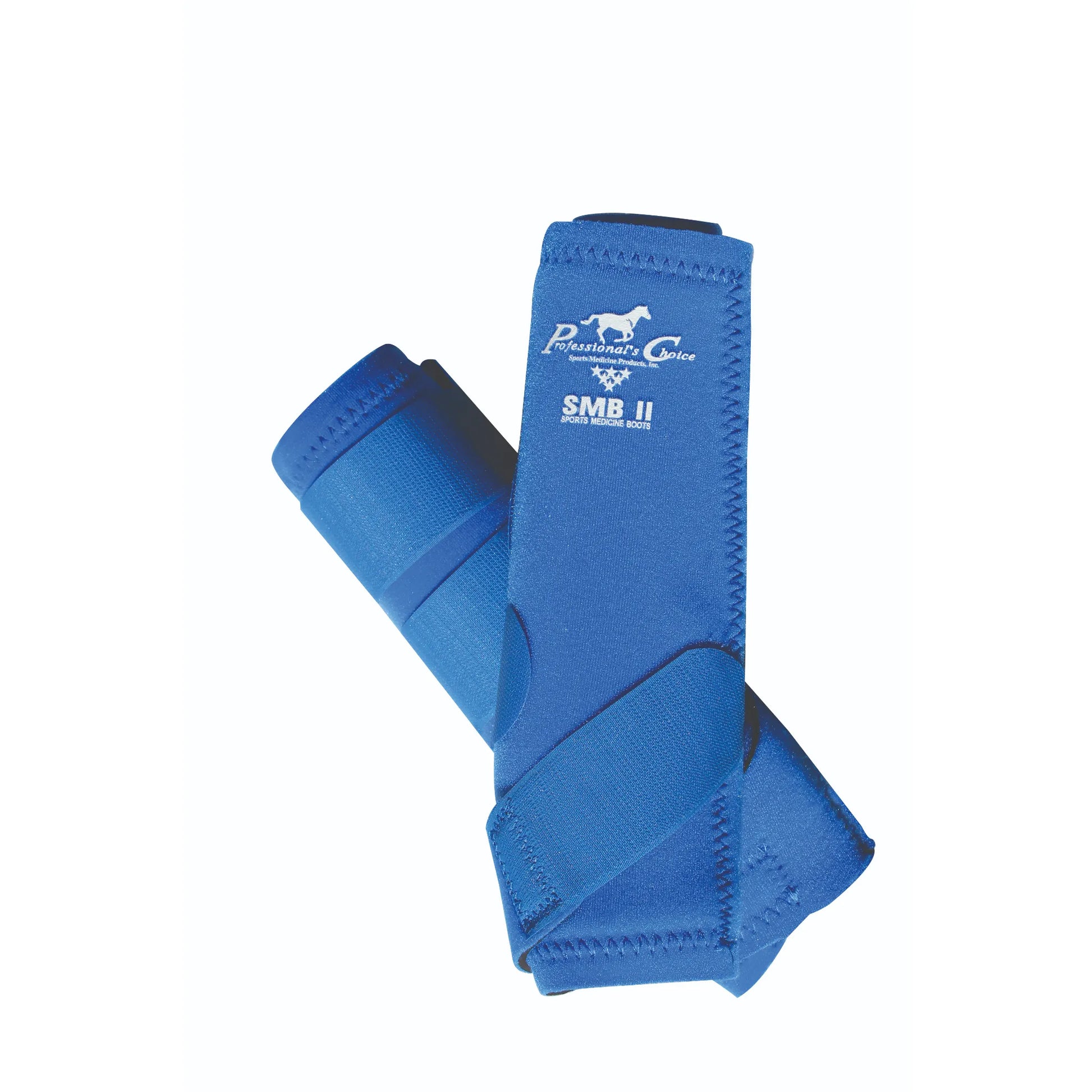 Vibrant royal blue Professional’s Choice SMB II Sports Medicine Boots designed for maximum horse leg protection. These high-performance neoprene boots feature secure Velcro straps and shock-absorbent technology to support tendons and ligaments during heavy work. A must-have for equestrian athletes, these SMBII boots offer a perfect blend of durability, style, and safety for your horse’s performance.
