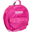 Rattler Raspberry Hot Pink Breakaway Roping Rope Bag featuring a circular design and durable nylon fabric. This vibrant pink rodeo bag includes the Rattler logo with "Nothing Comes Close" text, a convenient front pocket with a flap, a top carry handle with a buckle, and an adjustable padded shoulder strap. Ideal for storing and transporting lariats, this stylish and functional rope carrier is perfect for barrel racers and ropers looking for high-visibility equestrian gear.