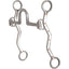Rickey Green Sharp Setter Port Correction Bit for aggressive horses, featuring a 7-inch mouthpiece and 7 1/4-inch swept-back stainless steel shanks. This professional Western curb bit includes a high port for tongue relief and precise control, accented with decorative copper dots on the shanks to encourage salivation. Crafted from durable satin-finish stainless steel with "Rickey Green" engraving, it is an ideal training tool for horse refinement and collection.