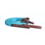 SCHUTZ Quiet Control Split Reins featuring vibrant turquoise braided rope and premium dark brown leather poppers. These high-quality equestrian reins provide a non-slip grip and precision control for western riders. The durable turquoise rope is shown coiled, showcasing expert craftsmanship and leather bit attachments stamped with the Schutz logo. Ideal horse tack for training and trail riding, combining functional performance with a bold pop of color.
