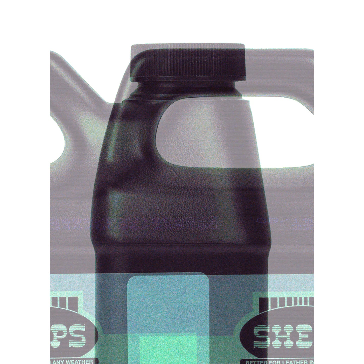 Sheps Neatslene Harness Oil 32oz bottle, a premium leather conditioner, preserver, and waterproofing treatment. This durable black plastic jug features a convenient handle for easy application on saddles, harnesses, and equestrian gear. Designed to protect and soften leather in any weather, it prevents drying and cracking while enhancing durability. Ideal for professional tack maintenance and long-term leather preservation.