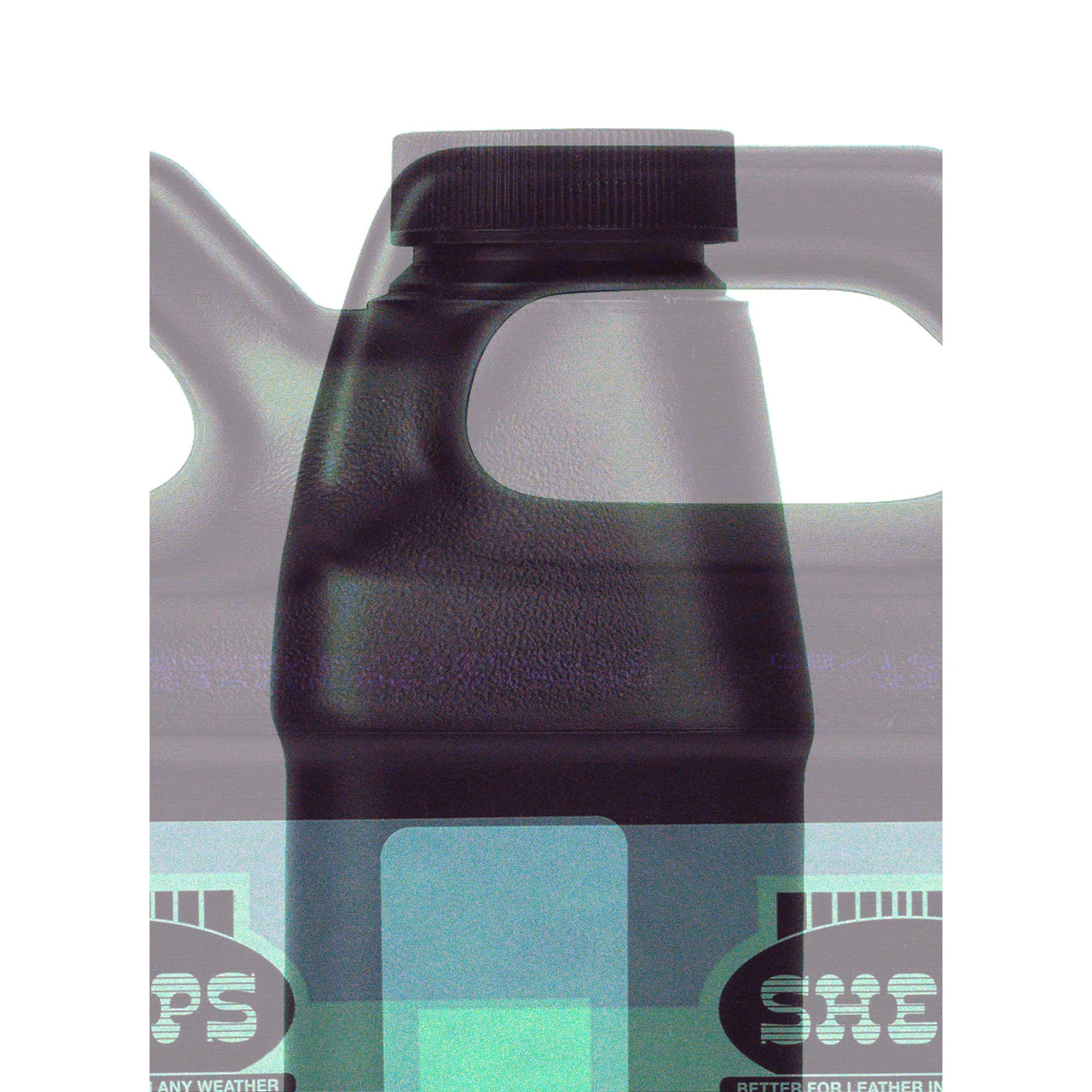 Sheps Neatslene Harness Oil 32oz bottle, a premium leather conditioner, preserver, and waterproofing treatment. This durable black plastic jug features a convenient handle for easy application on saddles, harnesses, and equestrian gear. Designed to protect and soften leather in any weather, it prevents drying and cracking while enhancing durability. Ideal for professional tack maintenance and long-term leather preservation.