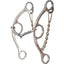 Classic Equine Sherry Cervi Twisted Wire Snaffle Gag Bit featuring a stainless steel jointed twisted wire mouthpiece for refined communication. This western performance bit includes swept-back gag shanks accented with decorative copper diamond inlays and an attached curb chain. Designed for barrel racing and speed events, it provides balanced leverage and control. High-quality horse tack perfect for riders seeking better responsiveness and soft handling.