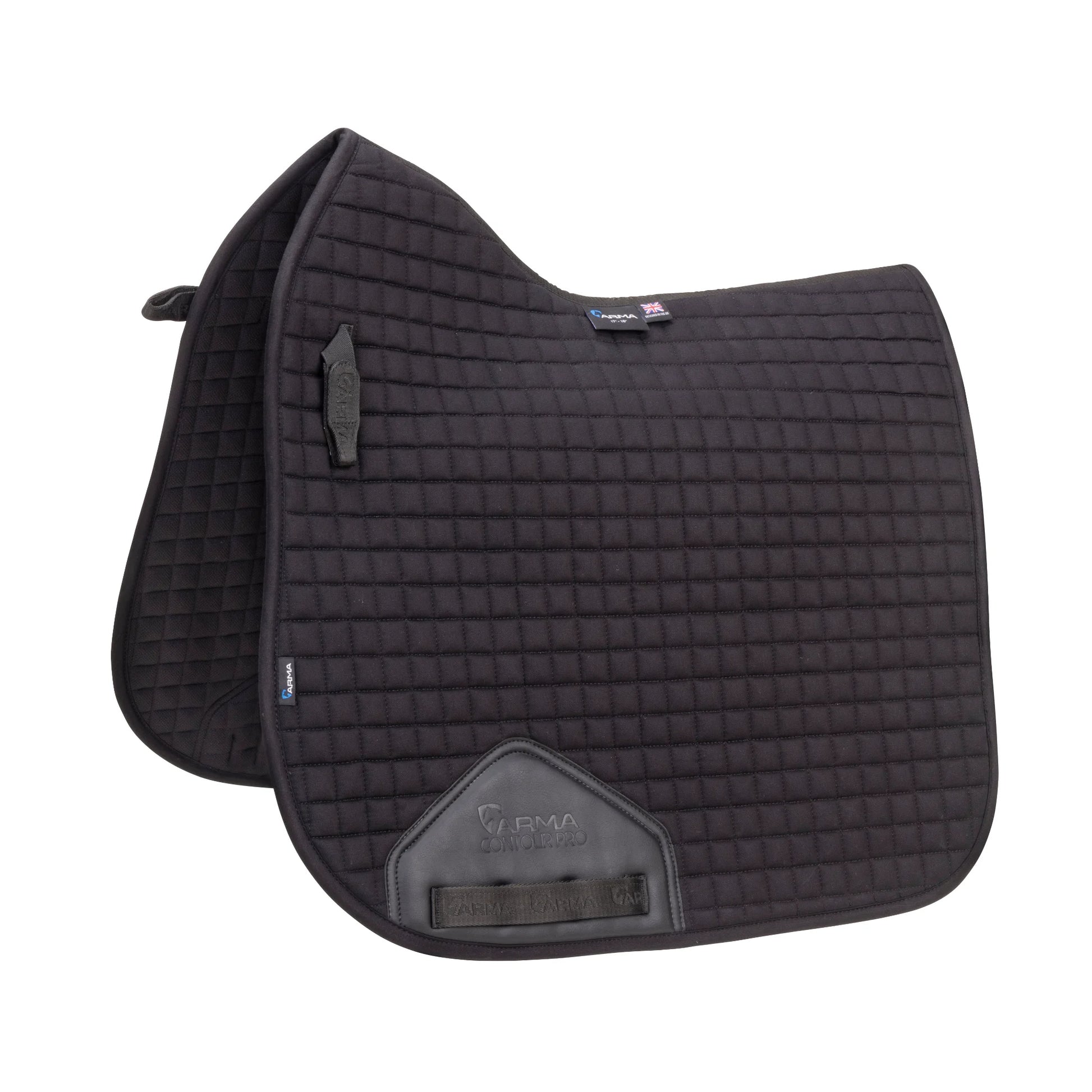 Shires Arma Deluxe Cotton Dressage Saddlecloth - Breathable Quilted High-Wither Pad