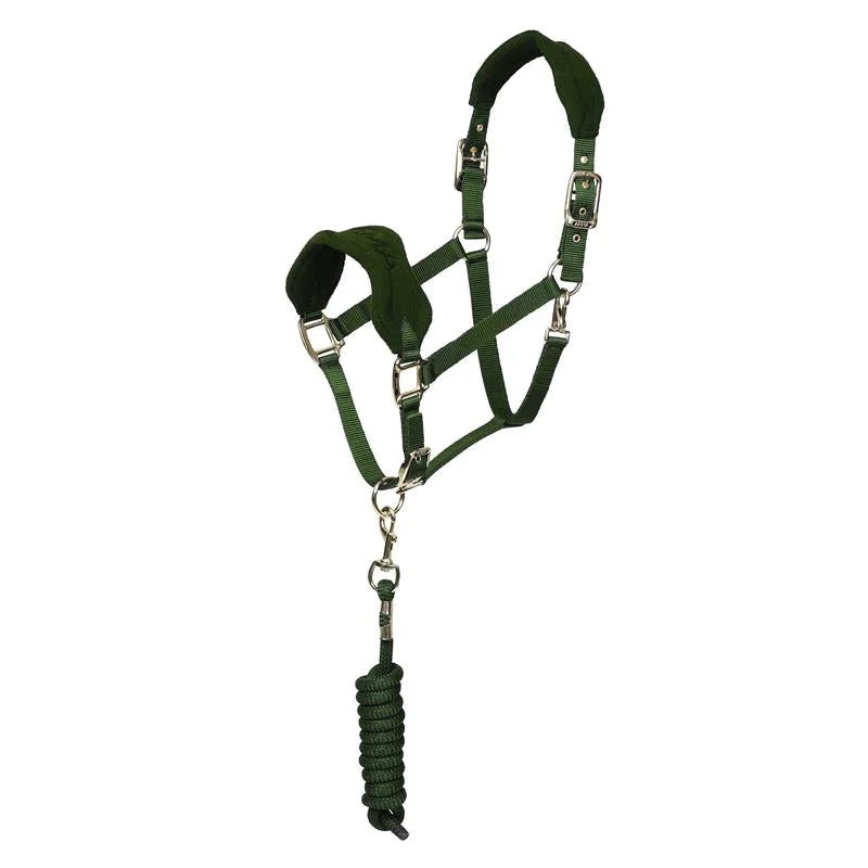 Shires Arma Fleece Padded Headcollar and Matching Lead Rope Set - Soft Comfort Horse Halter