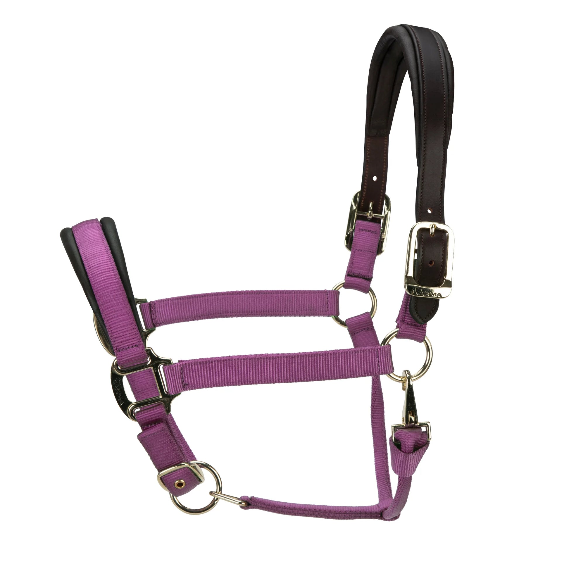 Shires Arma Premium Nylon Halter with Soft Leather Padding - Multiple Sizes 11214BURGFULL