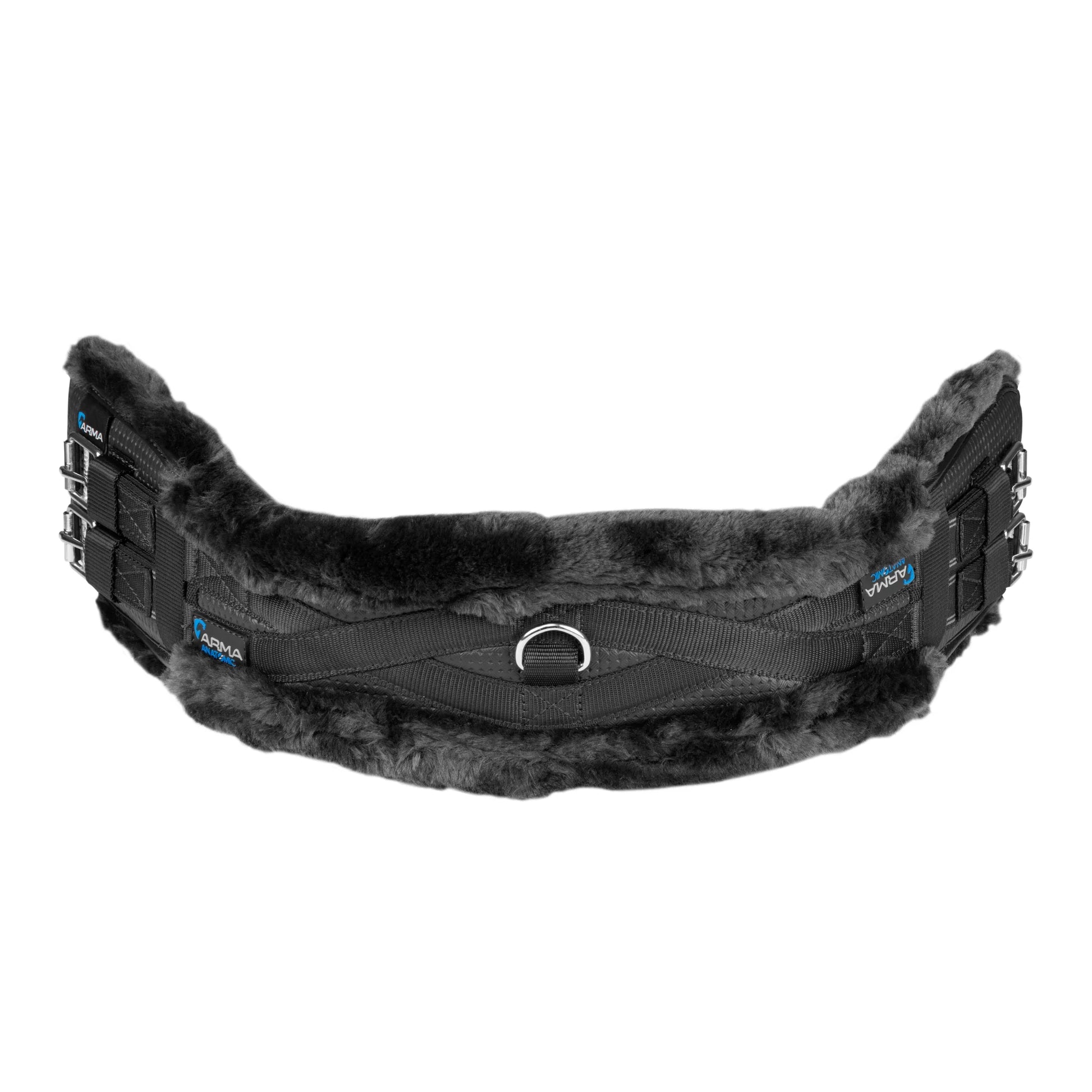 Shires ARMA SupaFleece Dressage Girth - Black - Soft & Breathable Synthetic Sheepskin