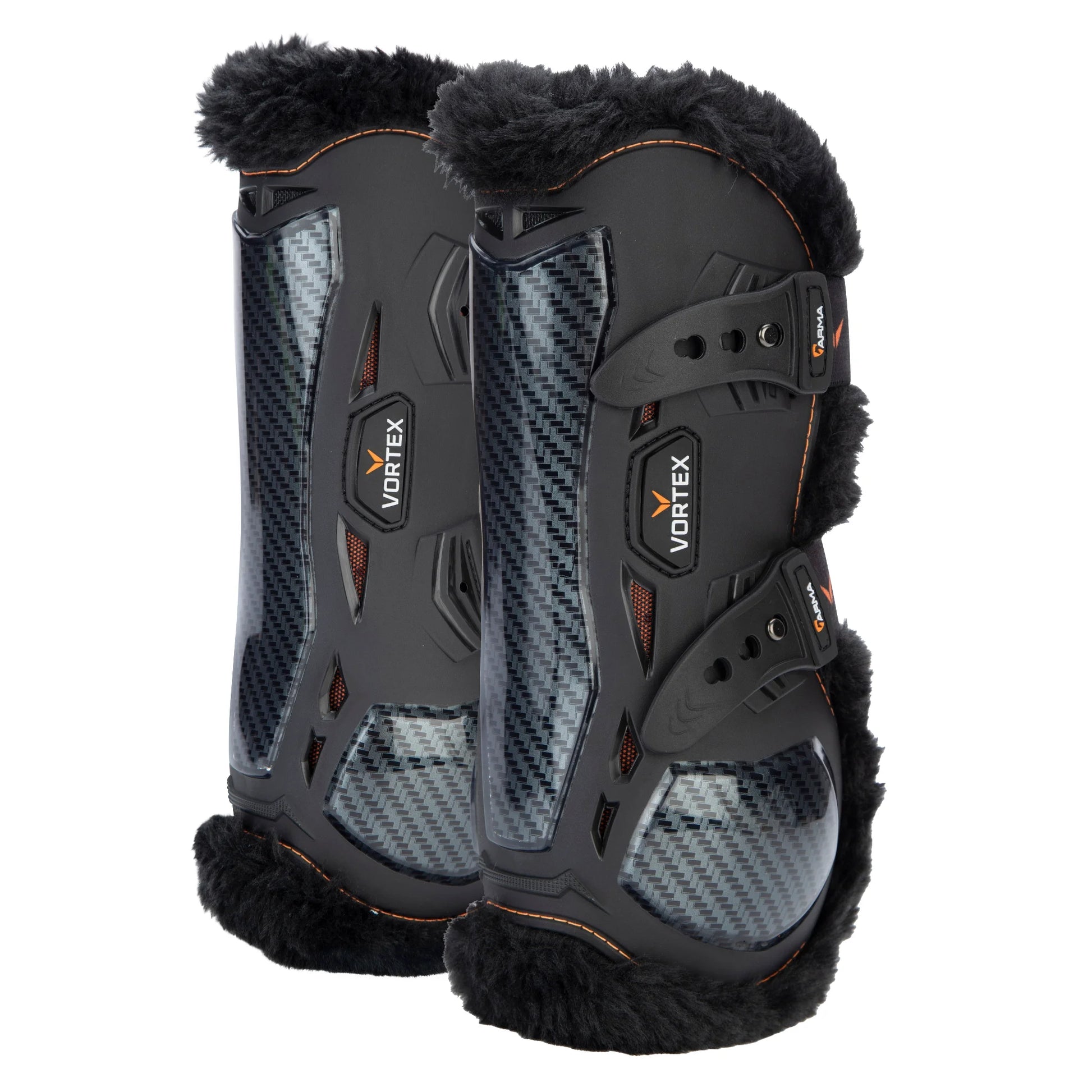 Shires ARMA Vortex SupaFleece Breathable Equestrian Horse Tendon Boots - Black