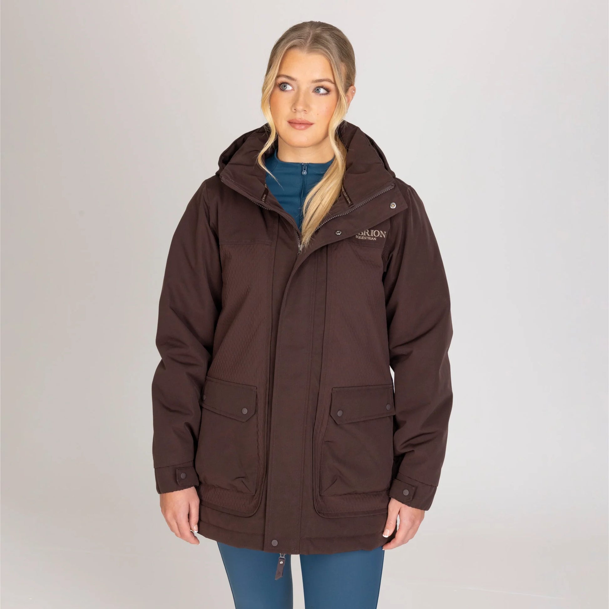 Shires Aubrion Equestrian Winter Riding Coat - Espresso - Insulated Performance Outerwear