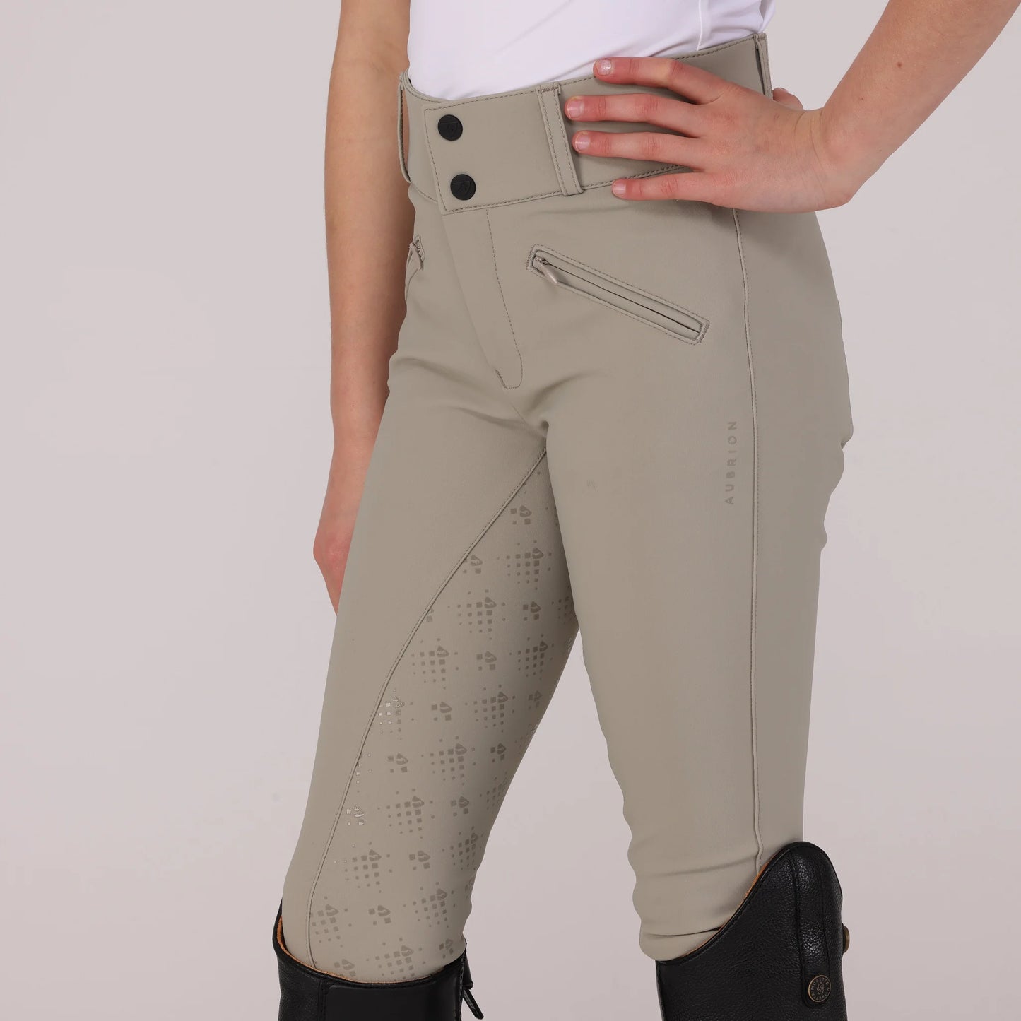 Shires Aubrion Optima GX Young Rider Breeches - Junior Performance Equestrian Riding Pants