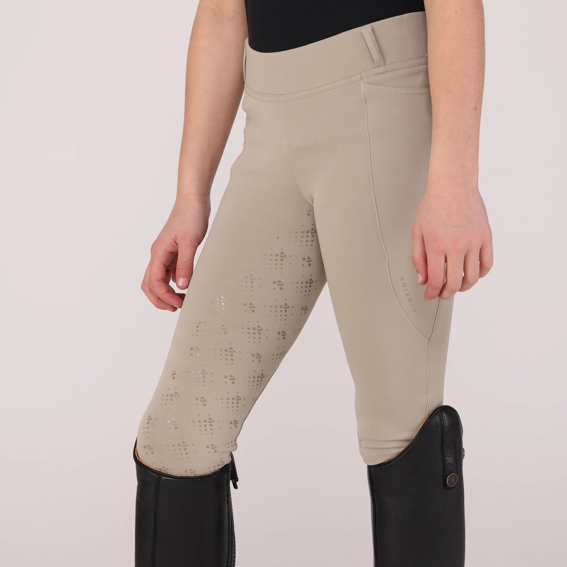 Shires Aubrion Optima LX Riding Tights - Young Rider Performance Equestrian Leggings