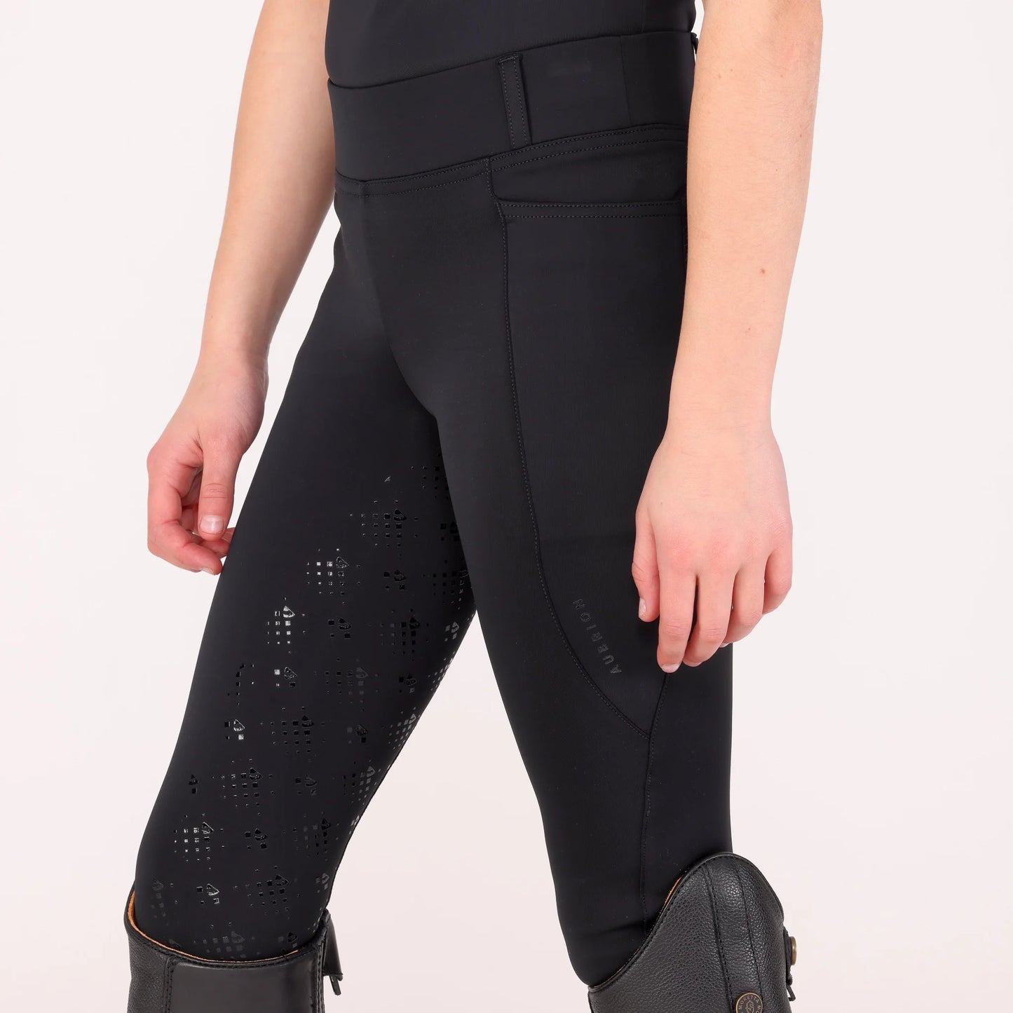 Shires Aubrion Optima LX Riding Tights - Young Rider Performance Equestrian Leggings