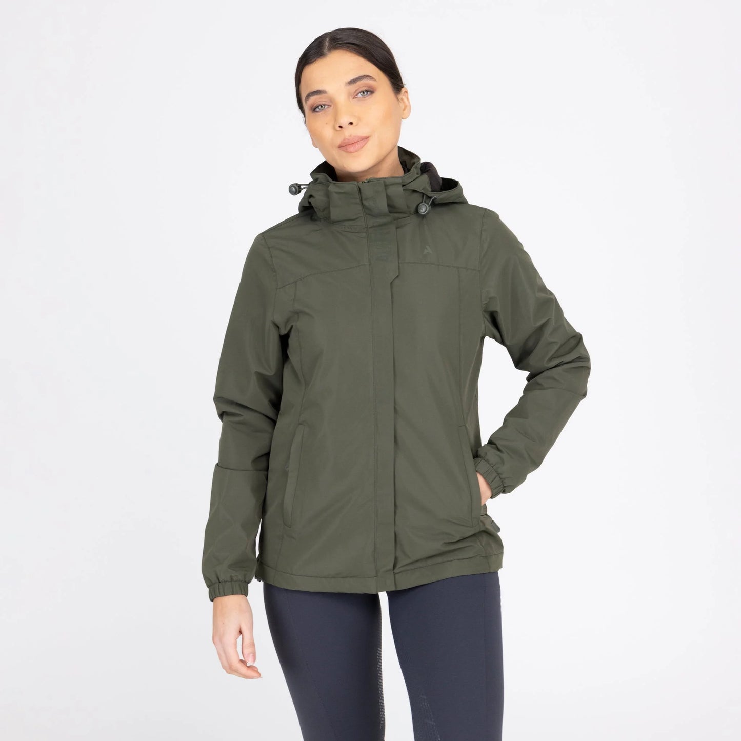 Shires Aubrion React Thermal Waterproof Coat - Khaki - Insulated Winter Riding Jacket