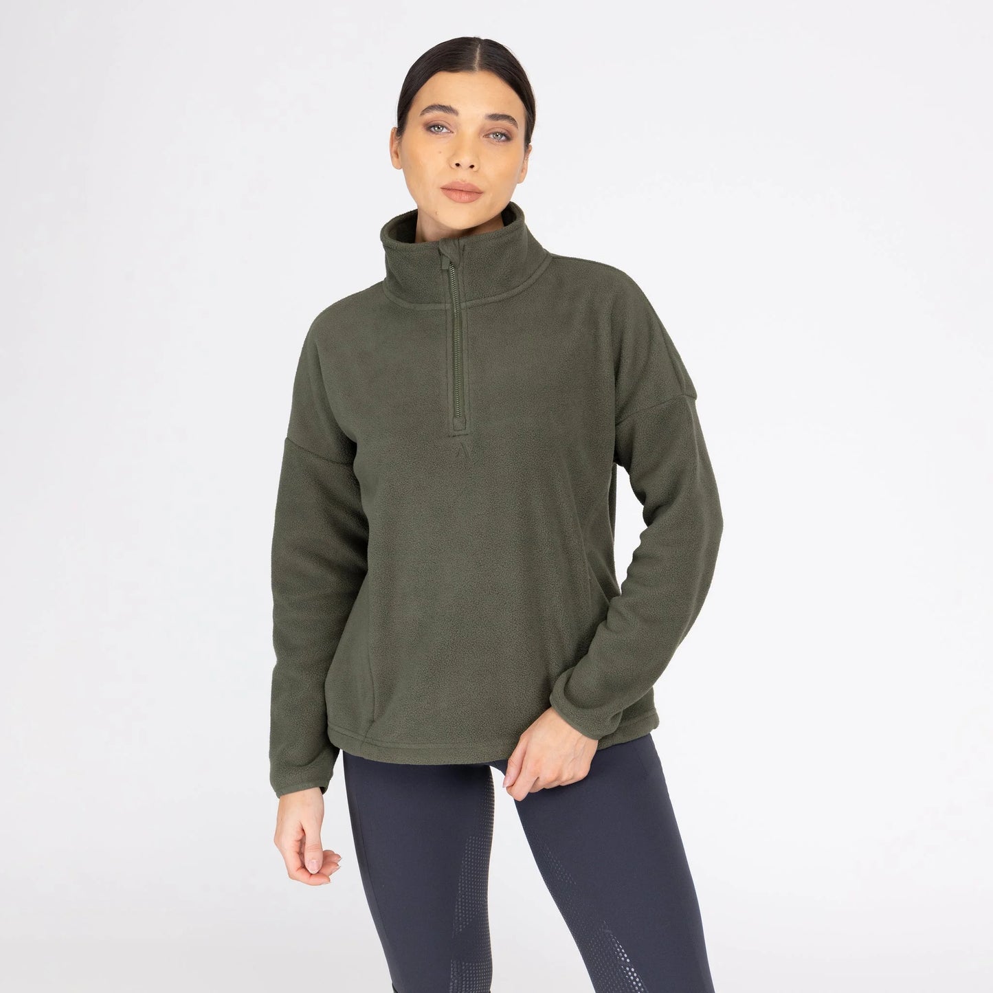 Shires Aubrion React Winter Fleece - Warm Breathable Thermal Layering Top for Cold Weather Riding