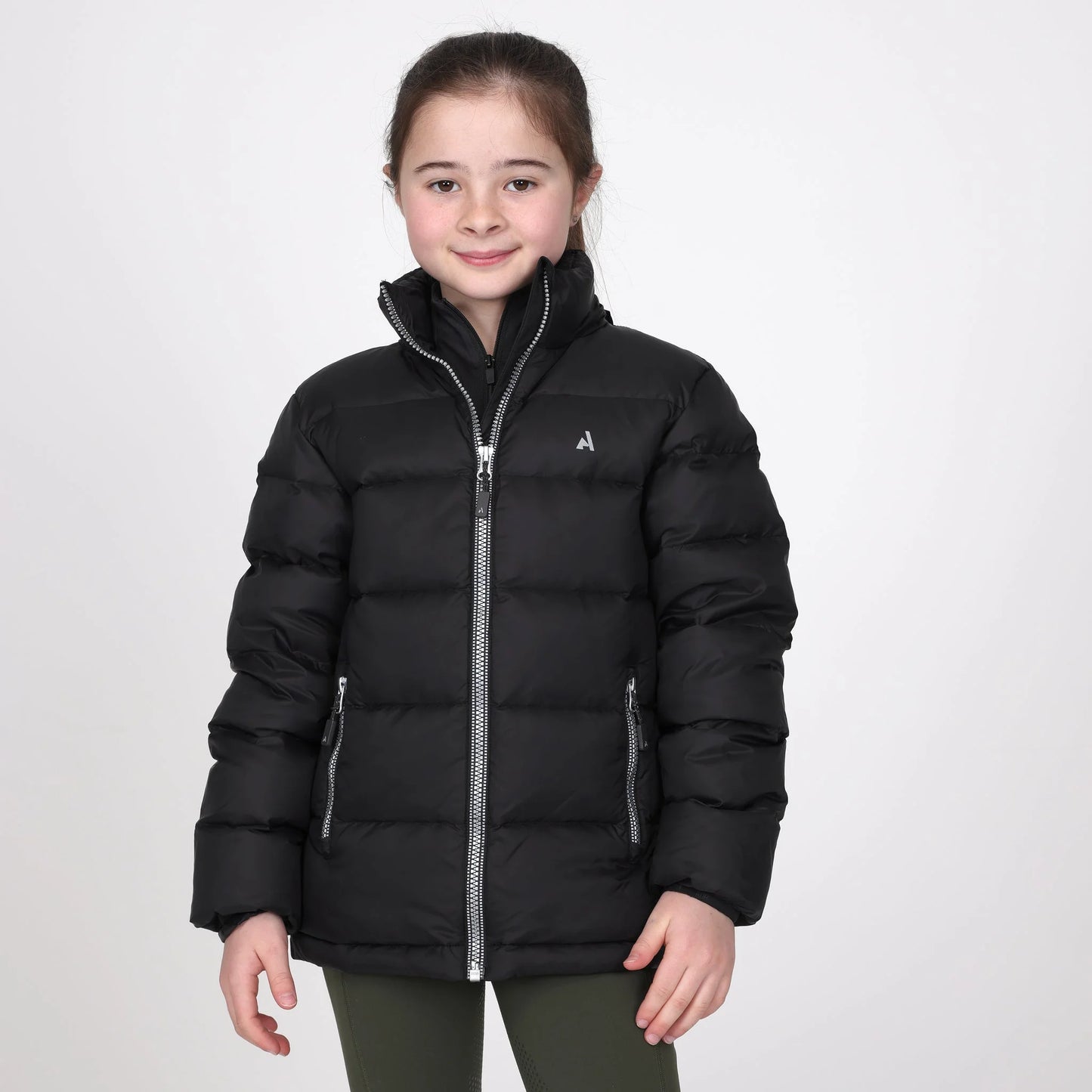 Shires Aubrion React Young Rider Insulated Equestrian Riding Coat - Charcoal