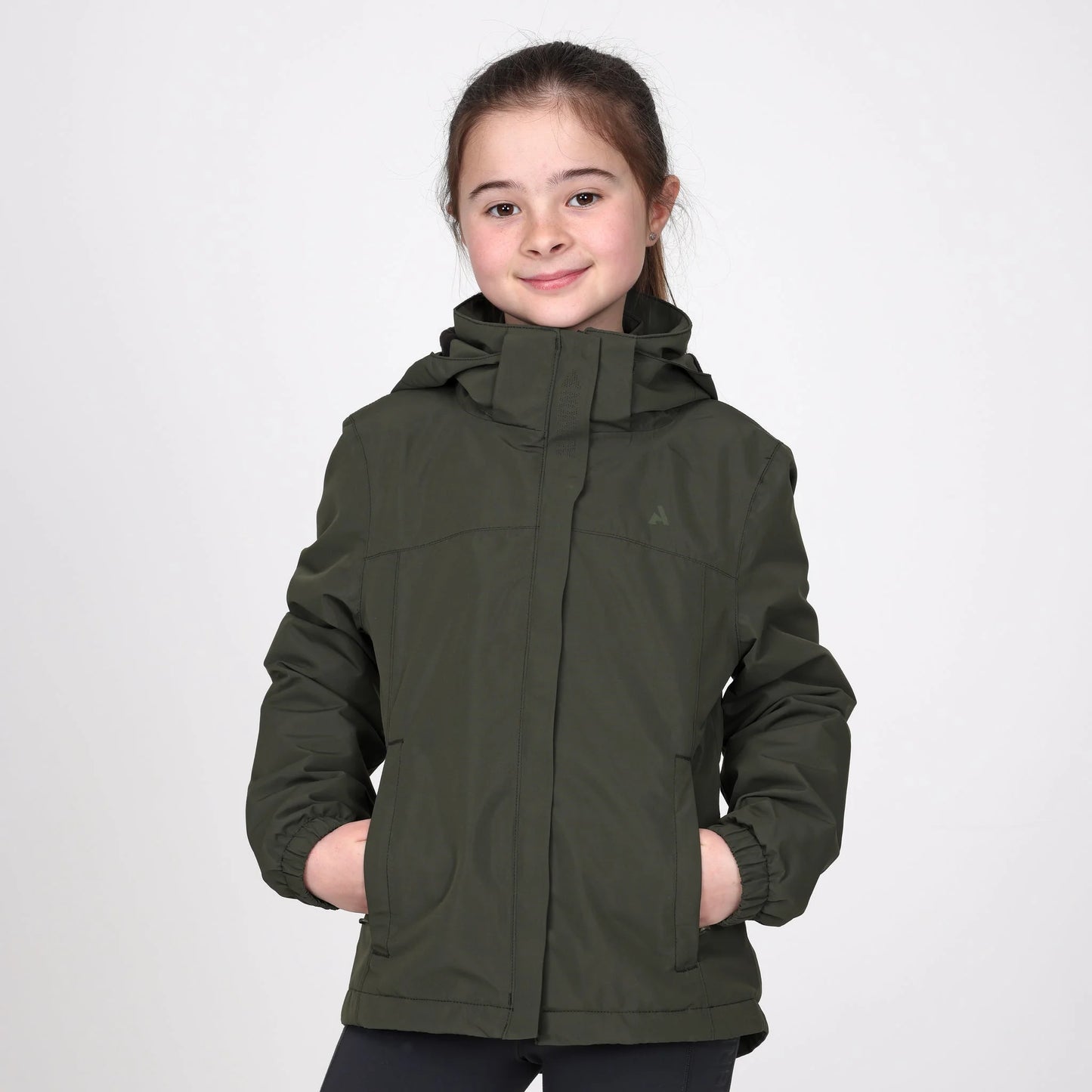 Shires Aubrion React Young Rider Thermal Waterproof Riding Coat - Khaki