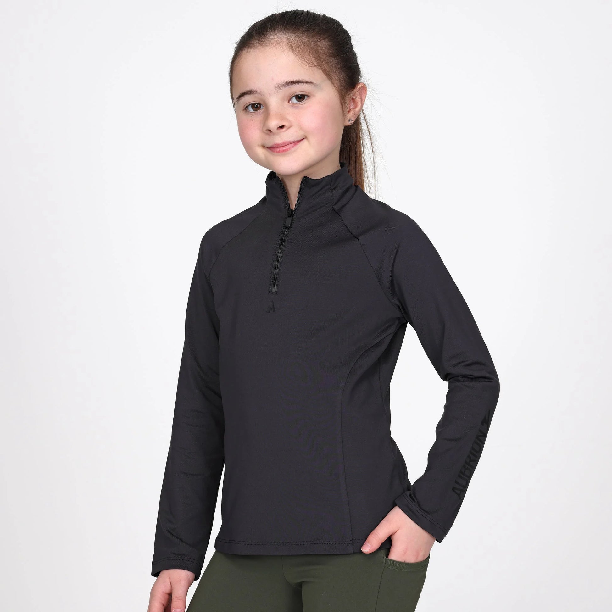 Shires Aubrion React Young Rider Winter Base Layer - Thermal Equestrian Riding Top