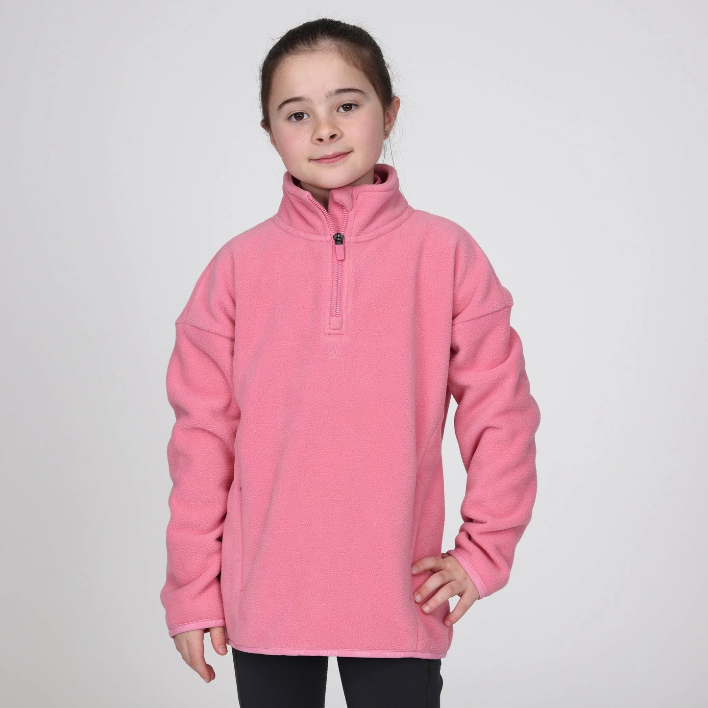 Shires Aubrion React Young Rider Winter Fleece - Candy Floss Pink Equestrian Layer