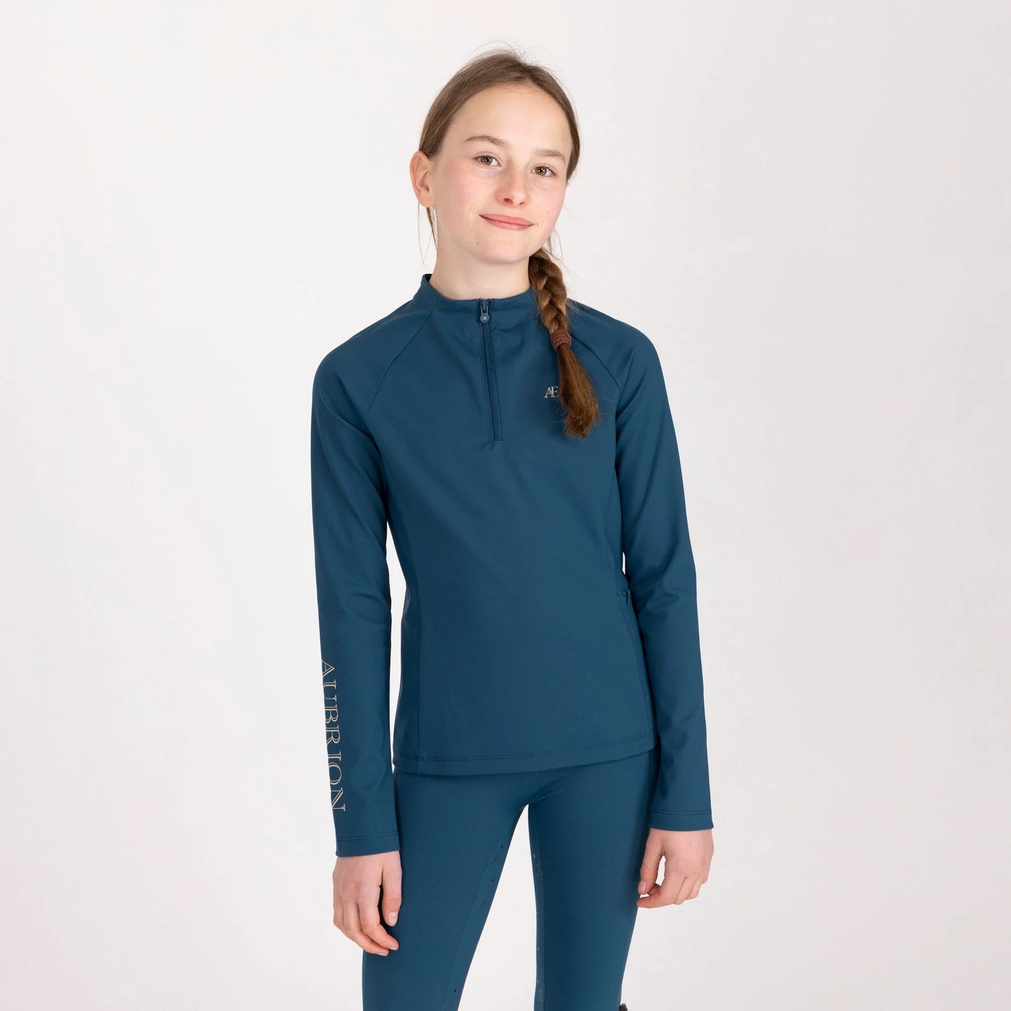 Shires Aubrion Young Rider Winter Long Sleeve Base Layer - Kids Equestrian Thermal Top