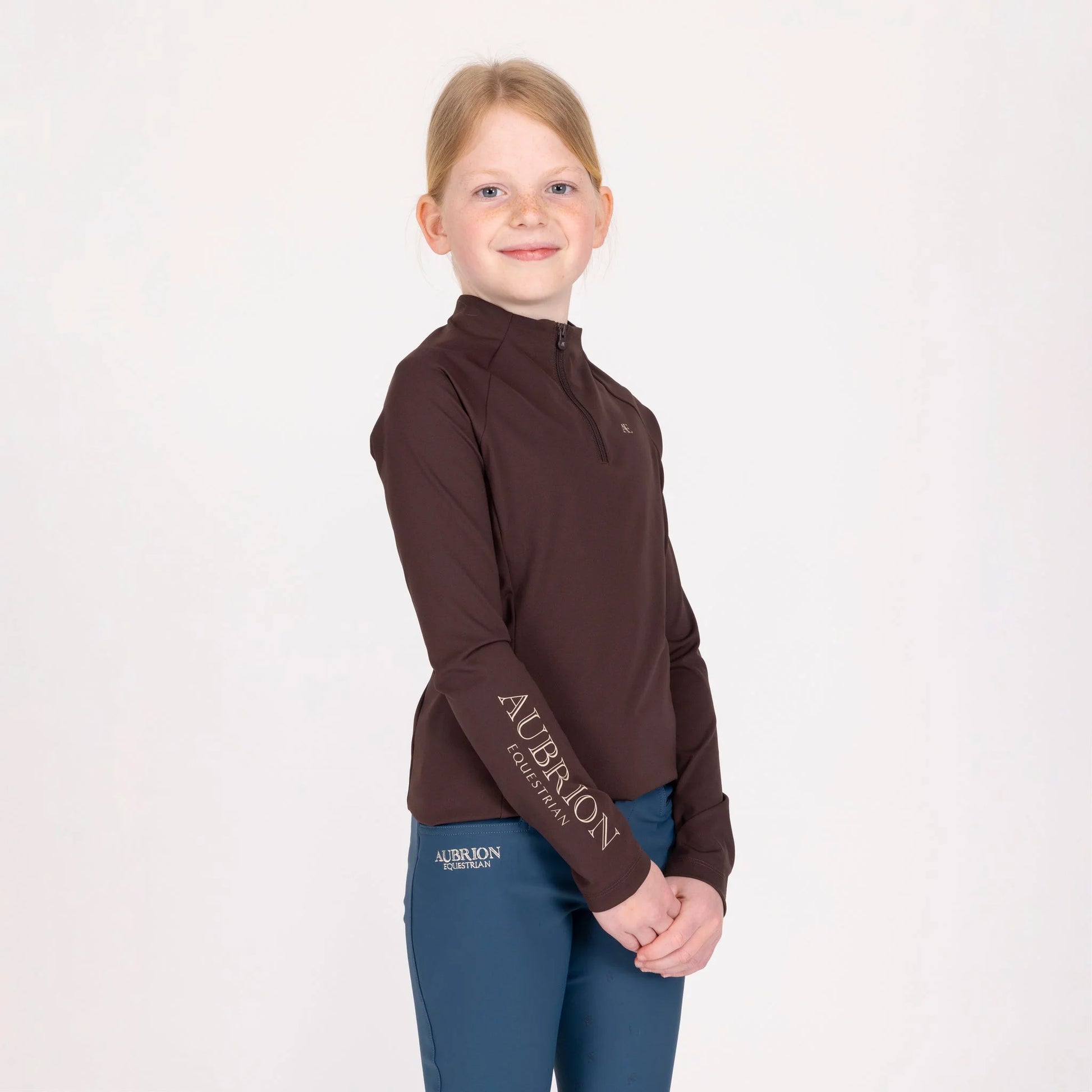 Shires Aubrion Young Rider Winter Long Sleeve Base Layer - Kids Equestrian Thermal Top