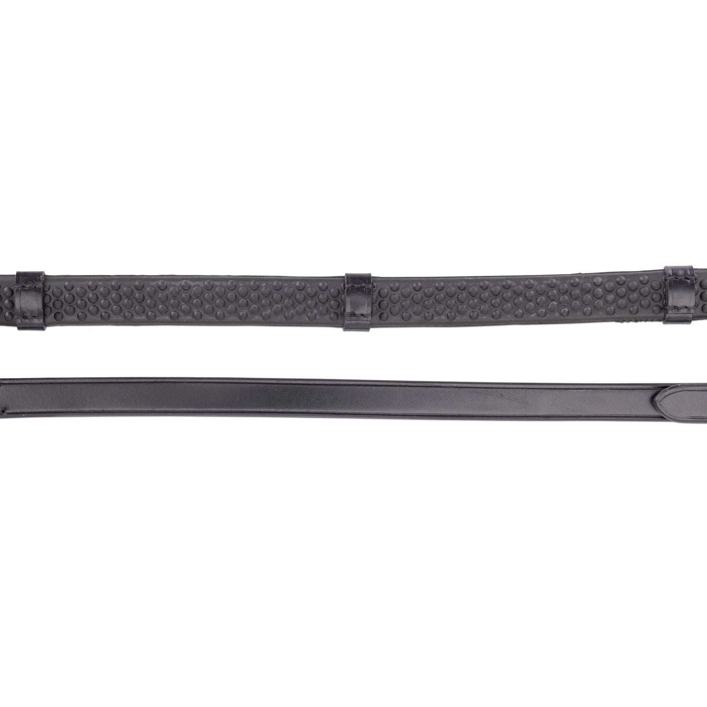 Shires Avignon Rubber Reins with Leather Stoppers - Premium High-Grip English Riding Reins