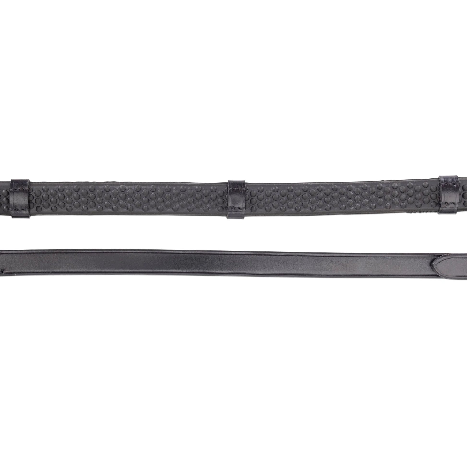 Shires Avignon Rubber Reins with Leather Stoppers - Premium High-Grip English Riding Reins
