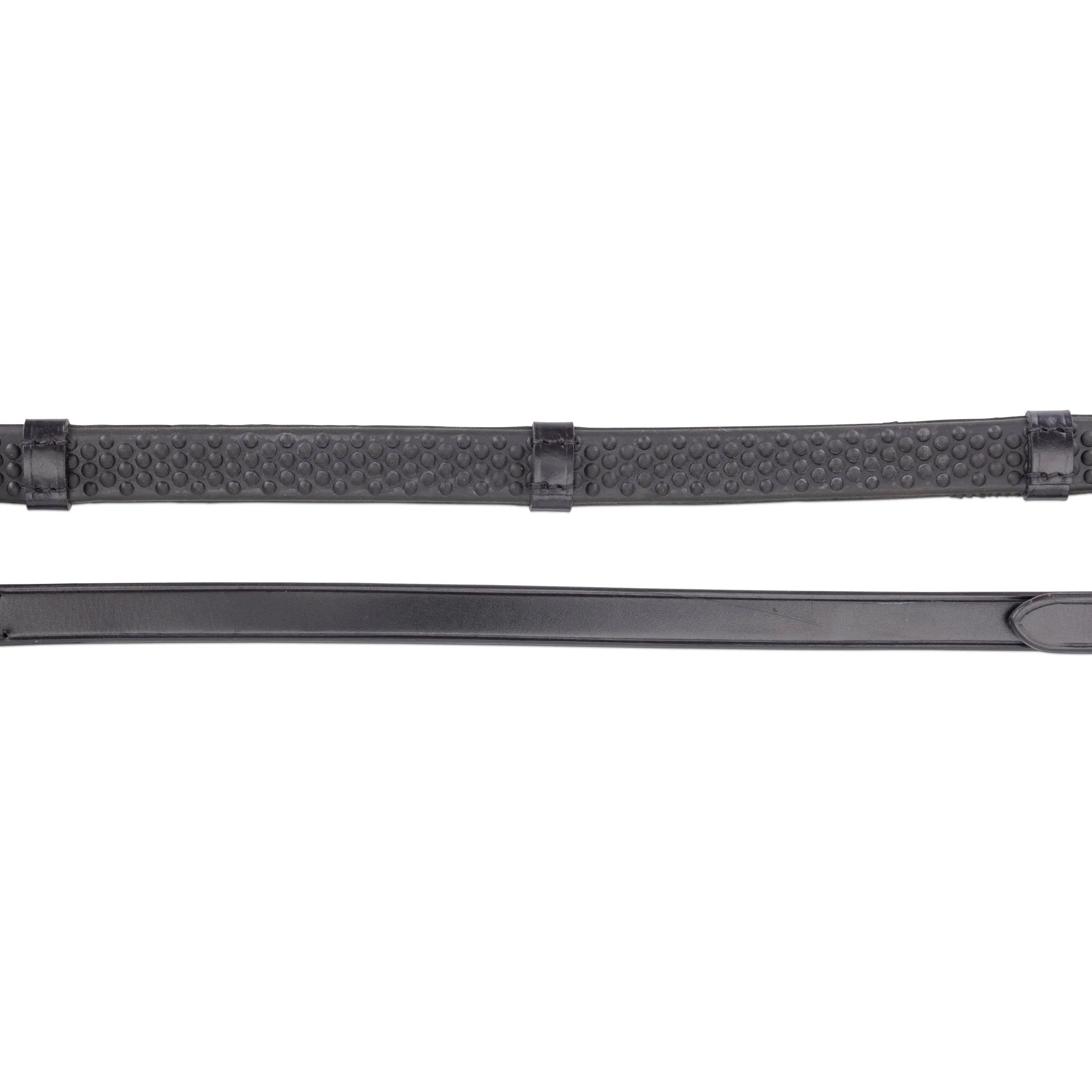 Shires Avignon Rubber Reins with Leather Stoppers - Premium High-Grip English Riding Reins