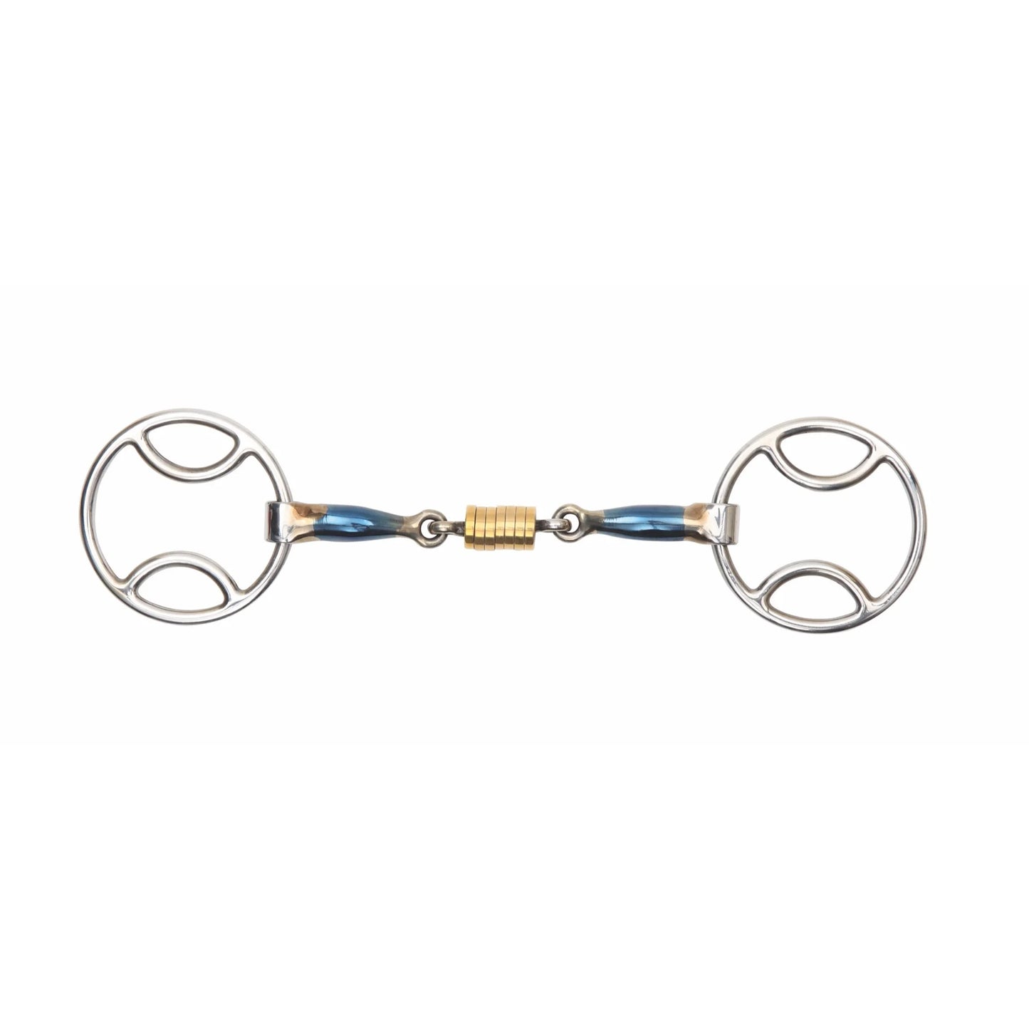 Shires Blue Sweet Iron Bevel Bit with Roller Link - Equestrian Horse Bit - Multiple Sizes