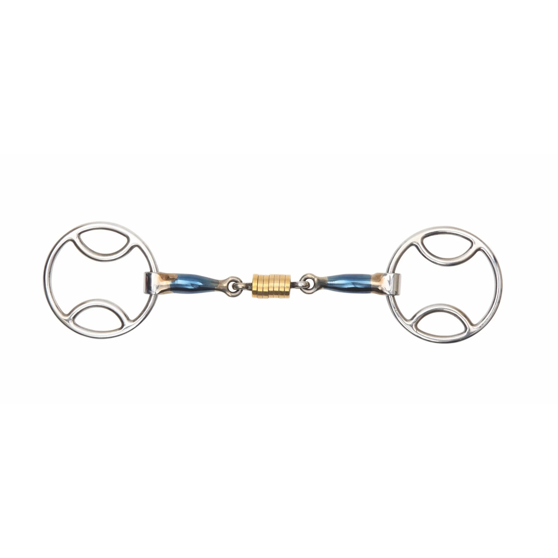 Shires Blue Sweet Iron Bevel Bit with Roller Link - Equestrian Horse Bit - Multiple Sizes