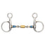 Shires Blue Sweet Iron Hanging Cheek with Roller Baucher Horse Bit - Sweet Iron