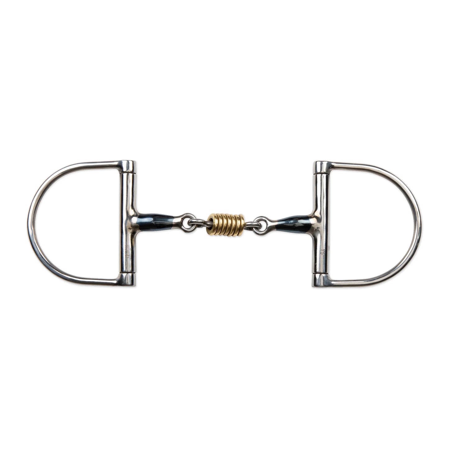 Shires Blue Sweet Iron Hunter Dee Horse Bit with Brass Roller - Sweet Iron Mouthpiece