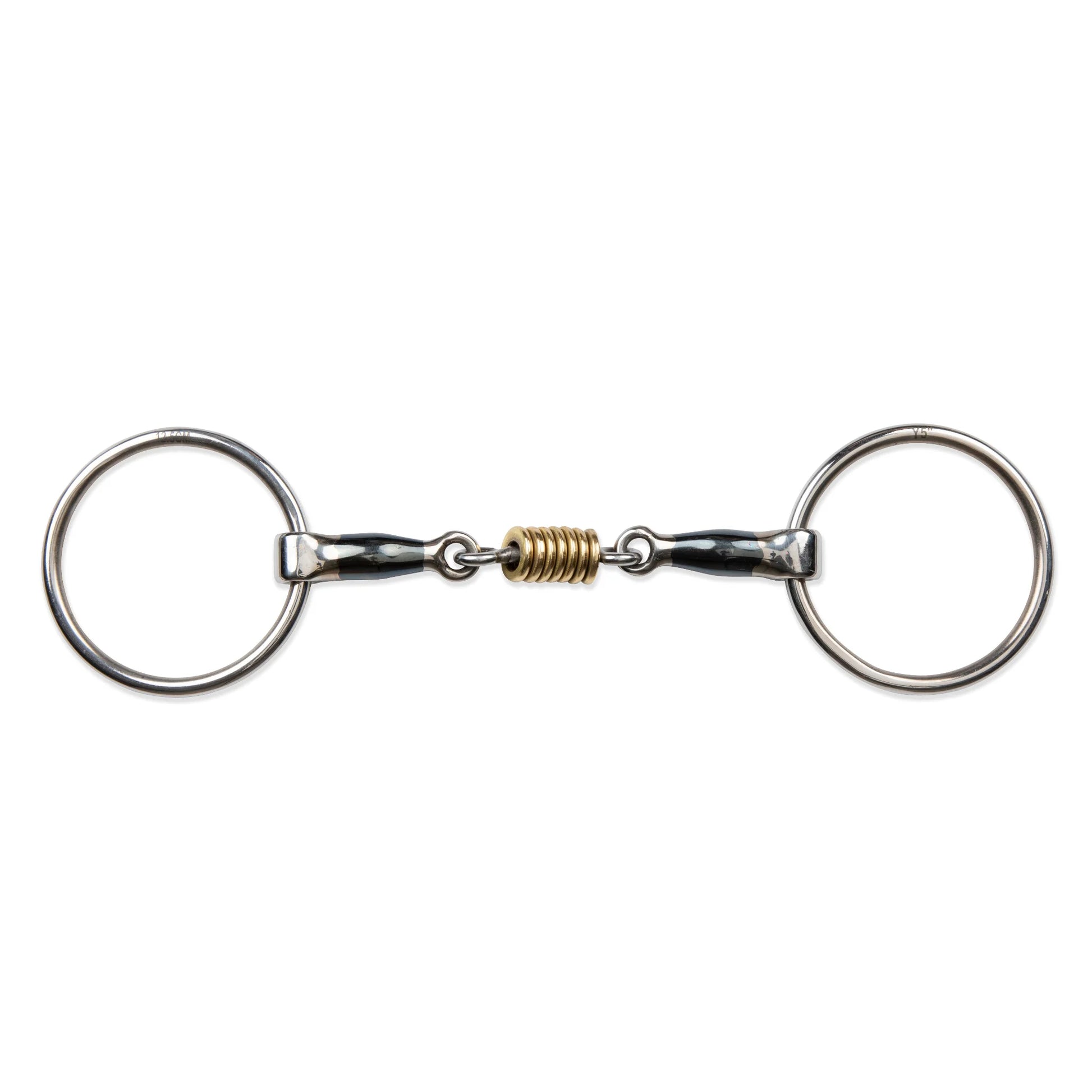 Shires Blue Sweet Iron Loose Ring Snaffle Bit with Brass Roller - Multiple Sizes 800416