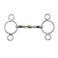 Shires Blue Sweet Iron Two Ring Gag Horse Bit with Brass Rollers - Multiple Sizes