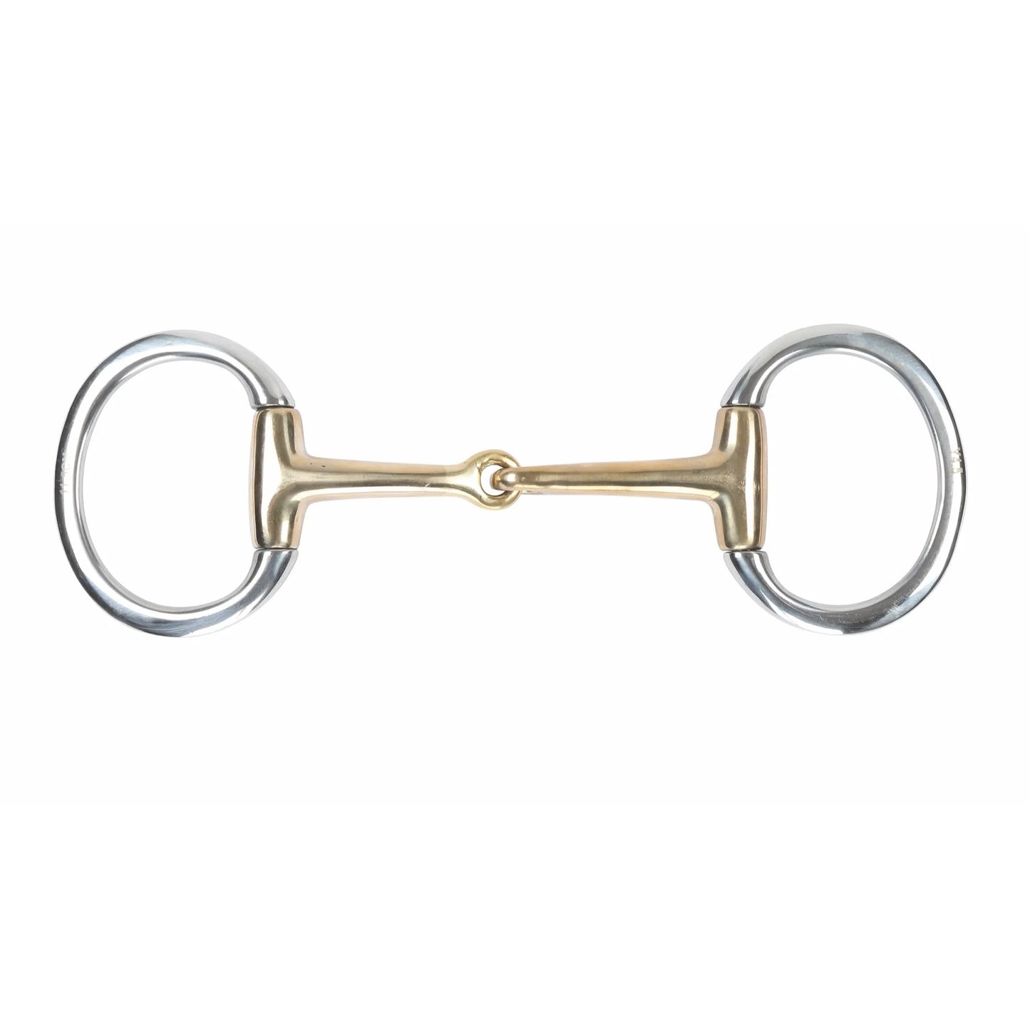 Shires Brass Alloy Flat Ring Jointed Eggbutt Snaffle Bit - Multiple Sizes
