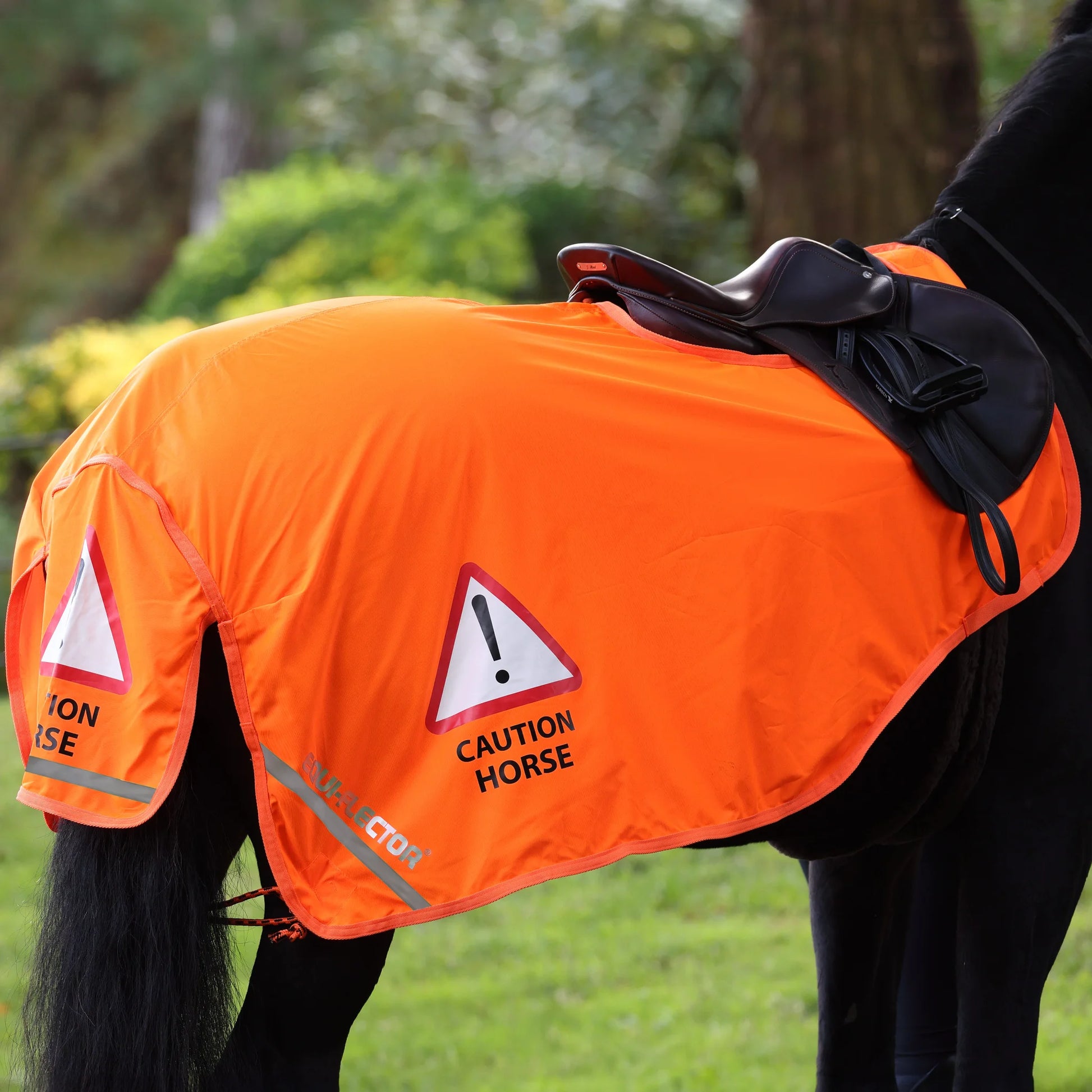 Shires Equi-Flector Mesh Exercise Sheet - Breathable High Visibility Orange Reflective Riding Sheet