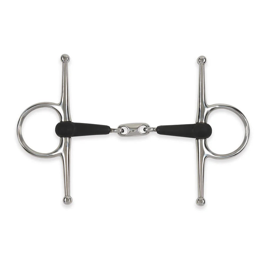 Shires Equikind+ Peanut Link Full Cheek Snaffle Bit - Synthetic Apple Scented - Multiple Sizes