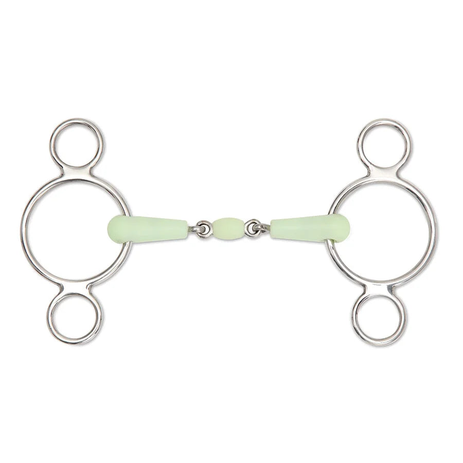 Shires Equikind Peanut Two Ring Gag Horse Bit - Gentle Synthetic Mouthpiece - Multiple Sizes
