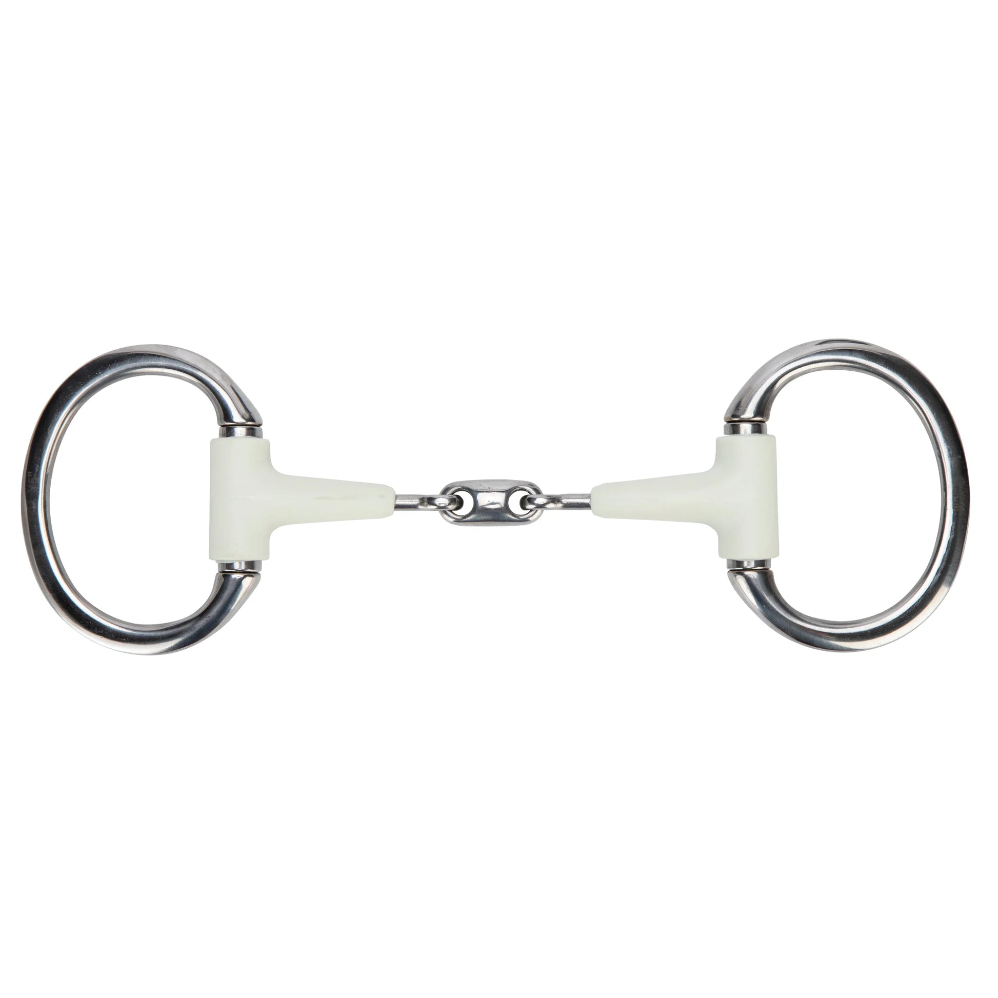 Shires Equikind Softie Flat Ring Eggbutt Peanut Link Horse Bit - Gentle Synthetic Mouthpiece