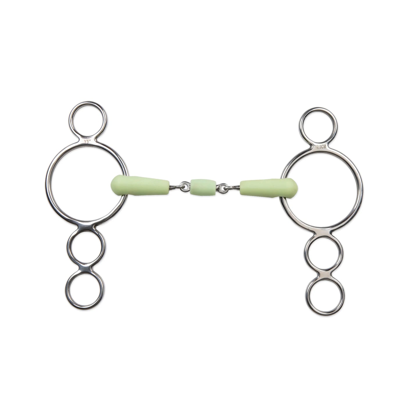 Shires Equikind Three Ring Double Joint Roller Horse Bit - Stainless Steel - Multiple Sizes 800635