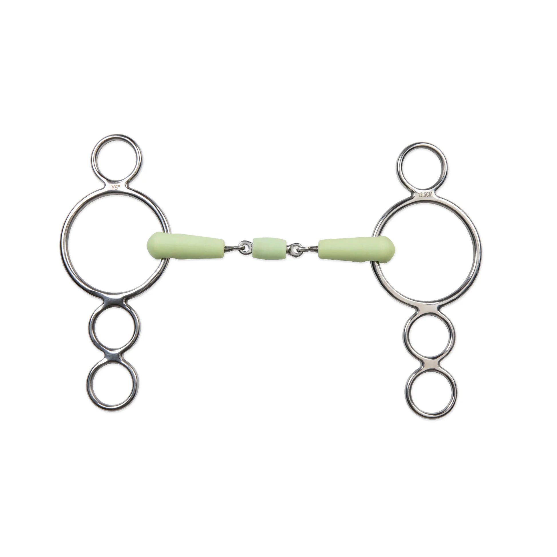 Shires Equikind Three Ring Double Joint Roller Horse Bit - Stainless Steel - Multiple Sizes 800636