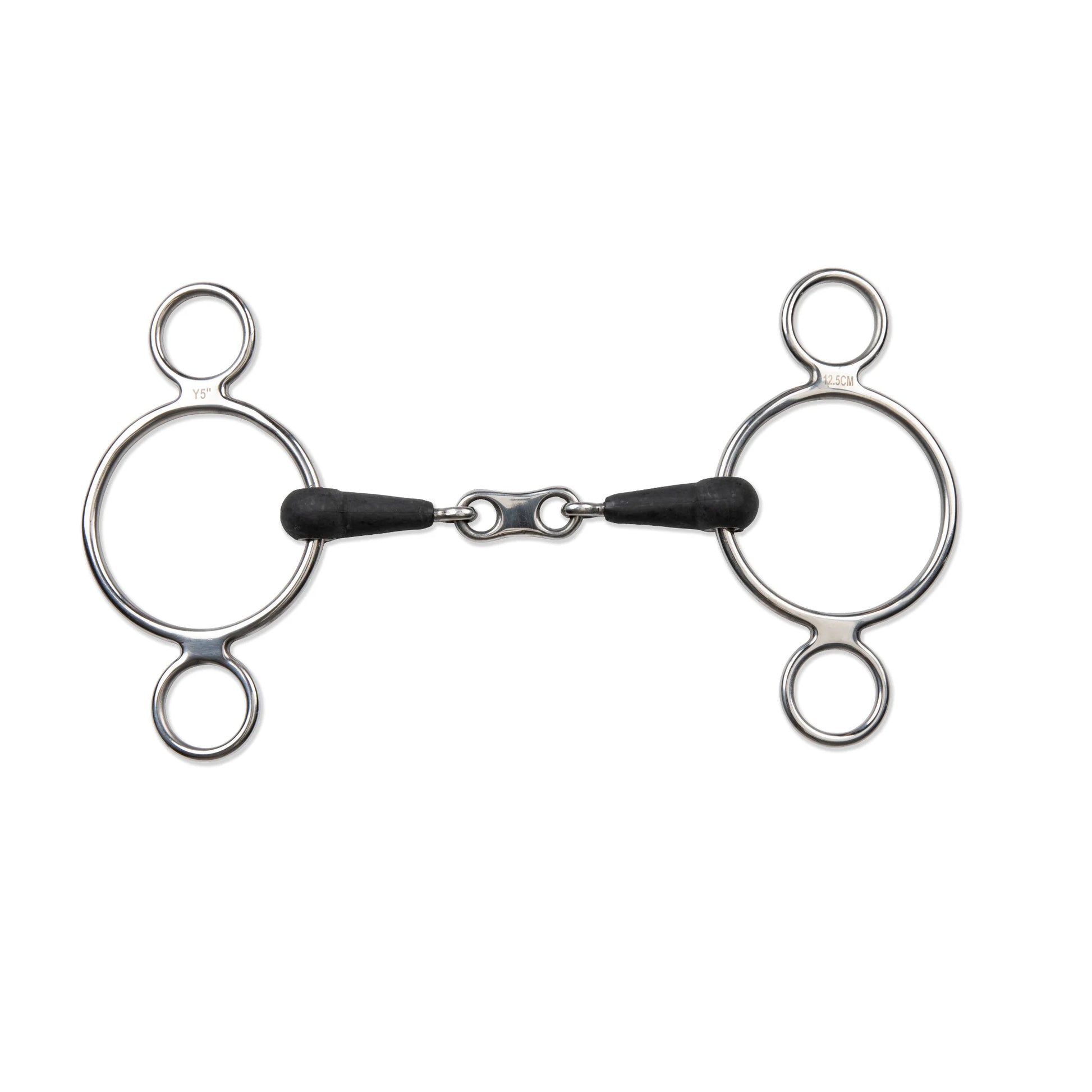 Shires Equikind+ Two Ring French Link Gag Horse Bit - Synthetic Mouthpiece - Multiple Sizes