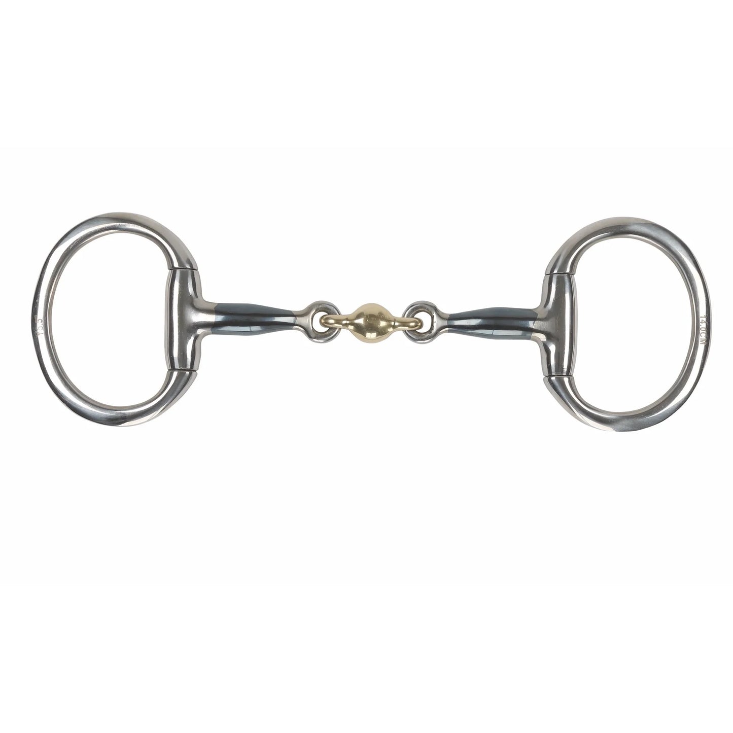 Shires Flat Eggbutt Snaffle Horse Bit with Lozenge Mouthpiece - Blue Sweet Iron