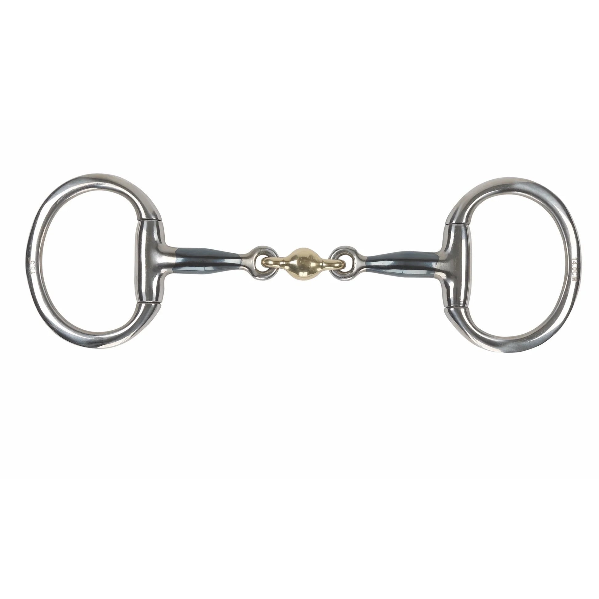 Shires Flat Eggbutt Snaffle Horse Bit with Lozenge Mouthpiece - Blue Sweet Iron
