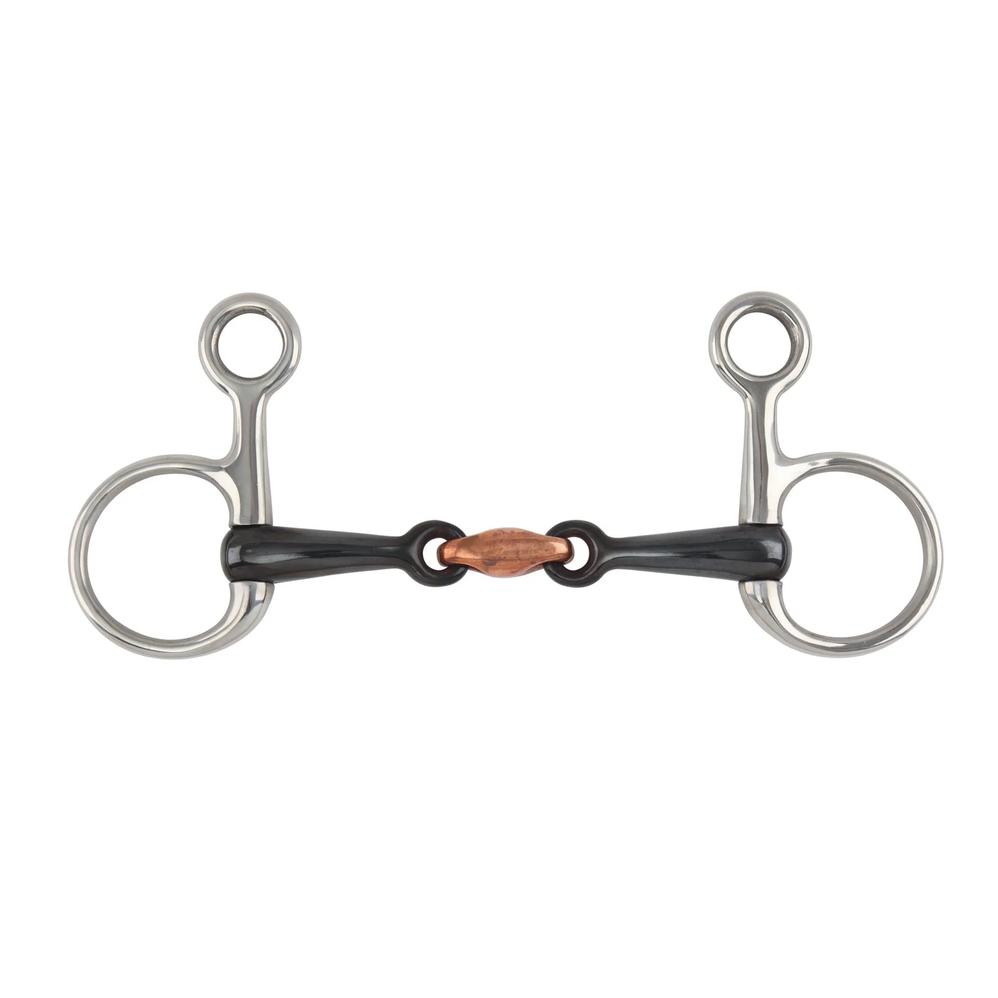 Shires Hanging Cheek Black Sweet Iron Snaffle Horse Bit - Multiple Sizes