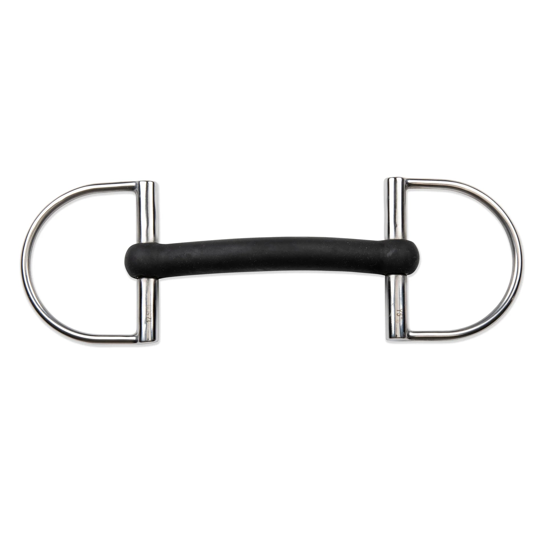 Shires Hunter Dee Bit with Rubber Mullen Mouth - Stainless Steel English Horse Bit